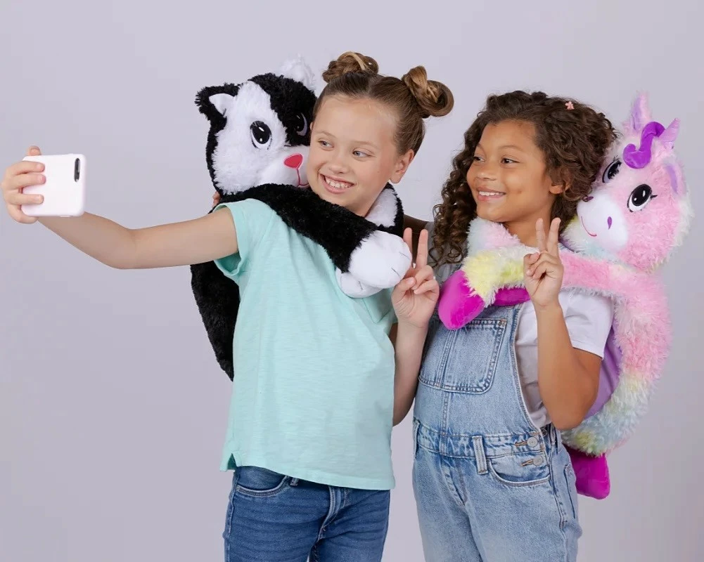 Lodër pelushi Epee Tulinki, mace, 60 cm, e zezë dhe e bardhë