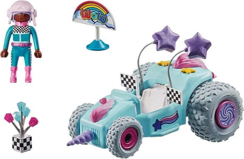 Set lodrash Playmobil Funstars 71635, gokart me unikorn, 46 pjesë