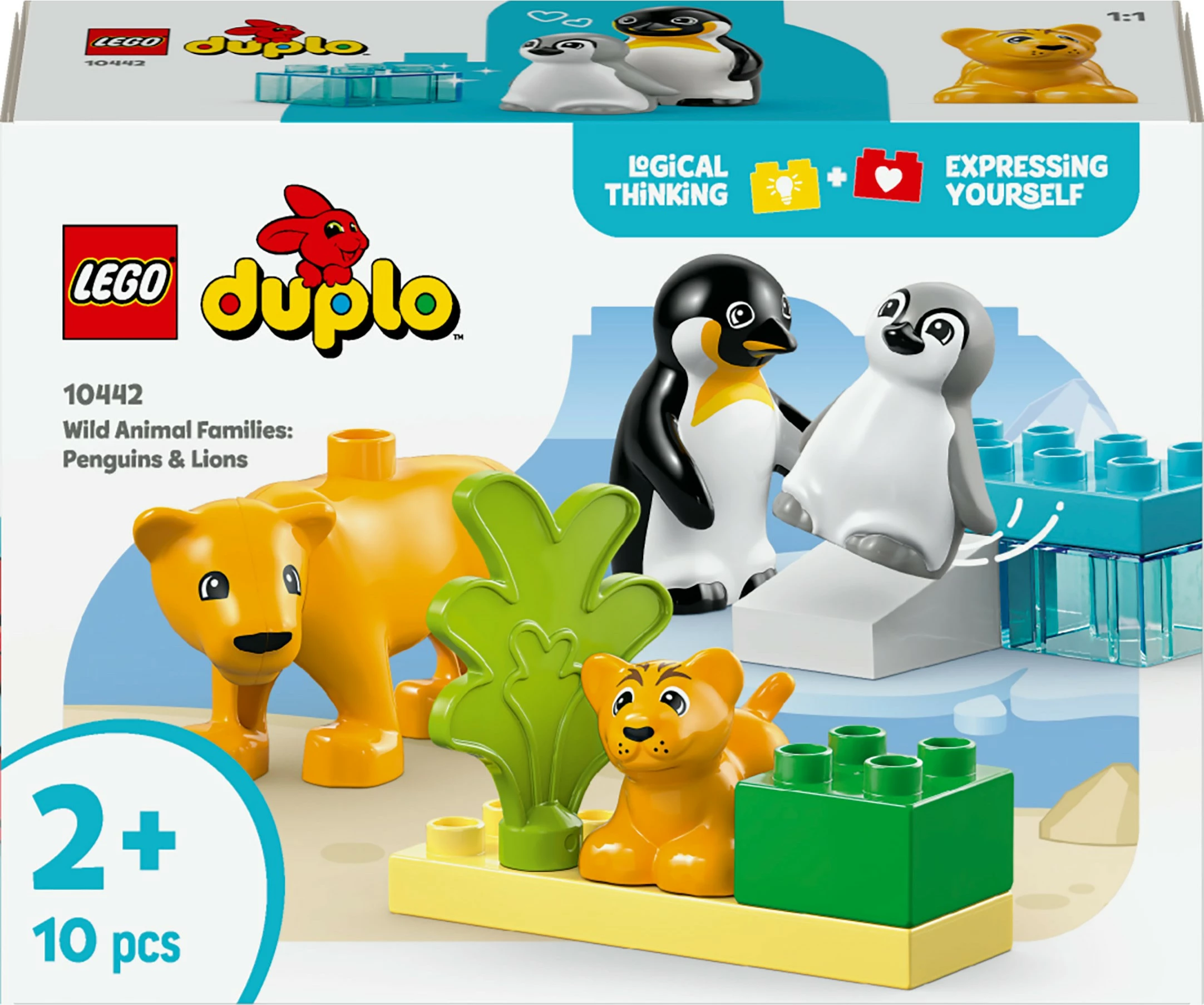 Set ndërtimi LEGO DUPLO 10442, familje kafshësh të egra, 10 pjesë, shumëngjyrëshe