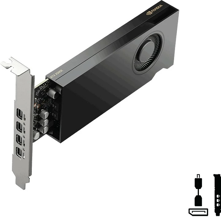 Kartelë grafike PNY Quadro RTX 2000E ADA, 16GB GDDR6, 4x mini DisplayPort, e zezë
