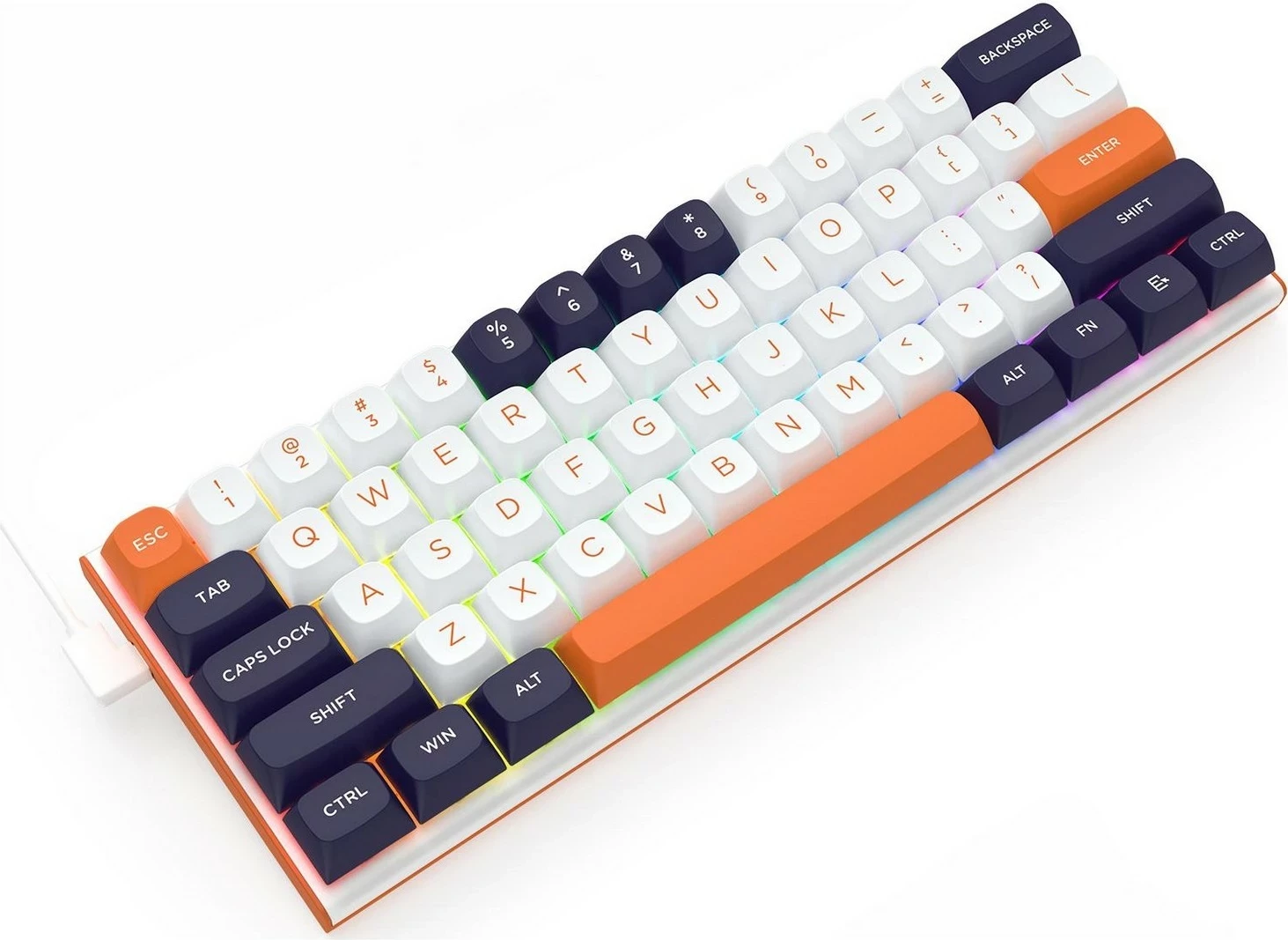 Tastierë Redragon K683, RGB, 61 taste, e bardhë-blu