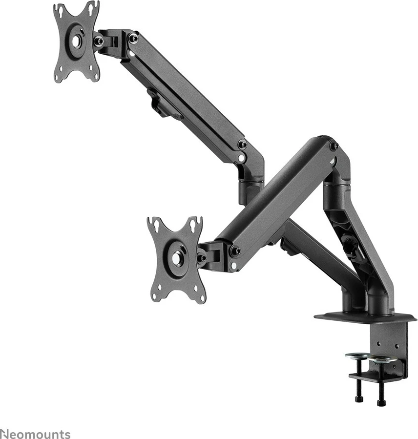 Krah monitori Neomounts FPMA-D650DBLACK, për 2 monitorë, 17-27 inç, rregullim lartësie me gas spring, ngjyrë e zezë