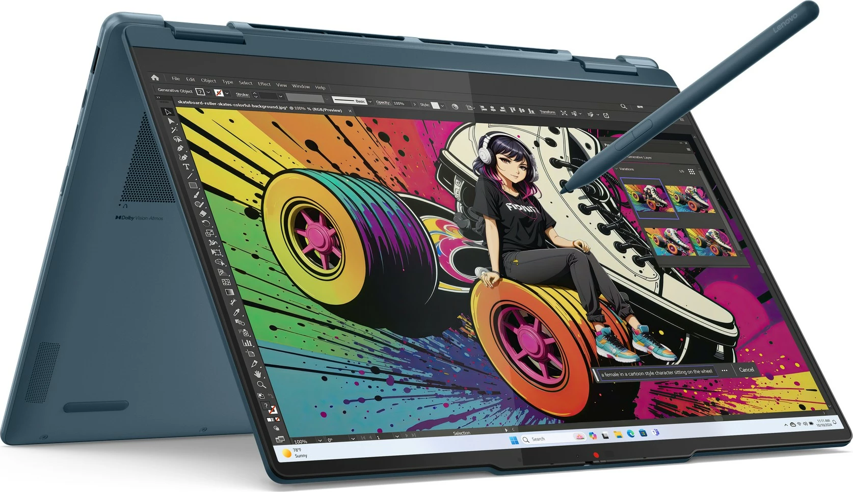 Kompjuter Lenovo Yoga 7 14AKP10, Ryzen AI5, 16GB RAM, 14 inç, Tidal Teal