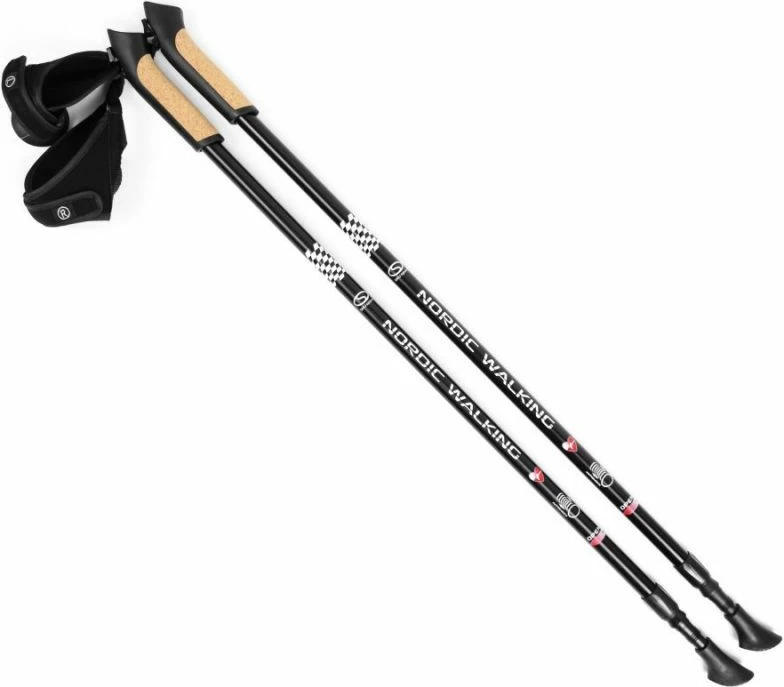 Bastonet për ecje nordike të rregullueshme Long Life SMJ, të zeza me ari