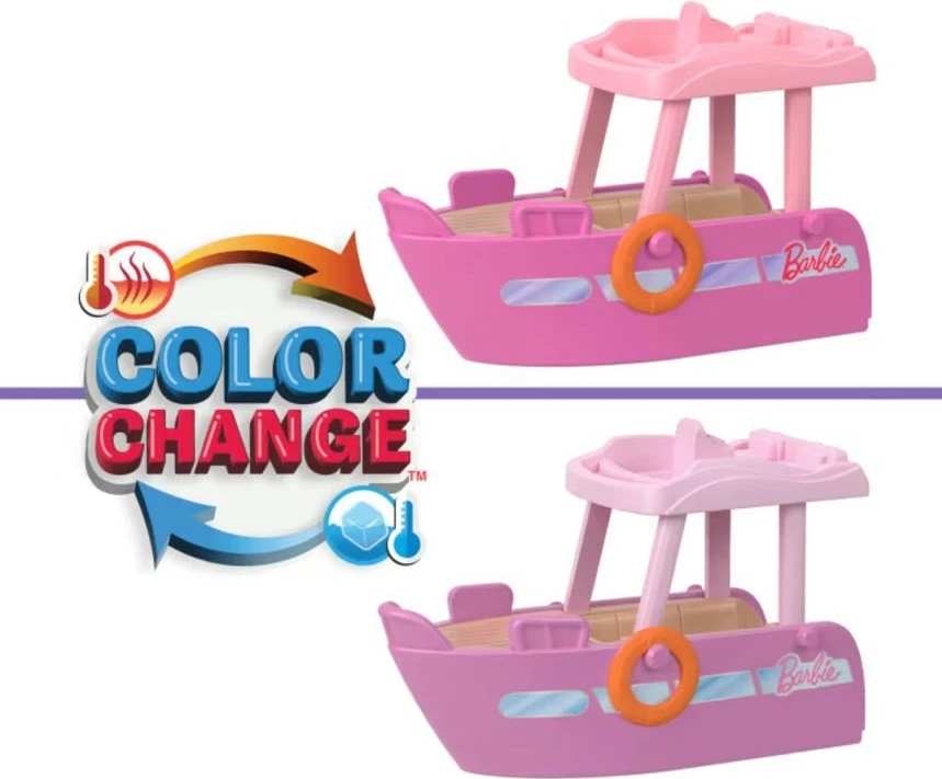 Set lodrash Barbie Mini Barbieland me kukull dhe varkë, shumëngjyrëshe