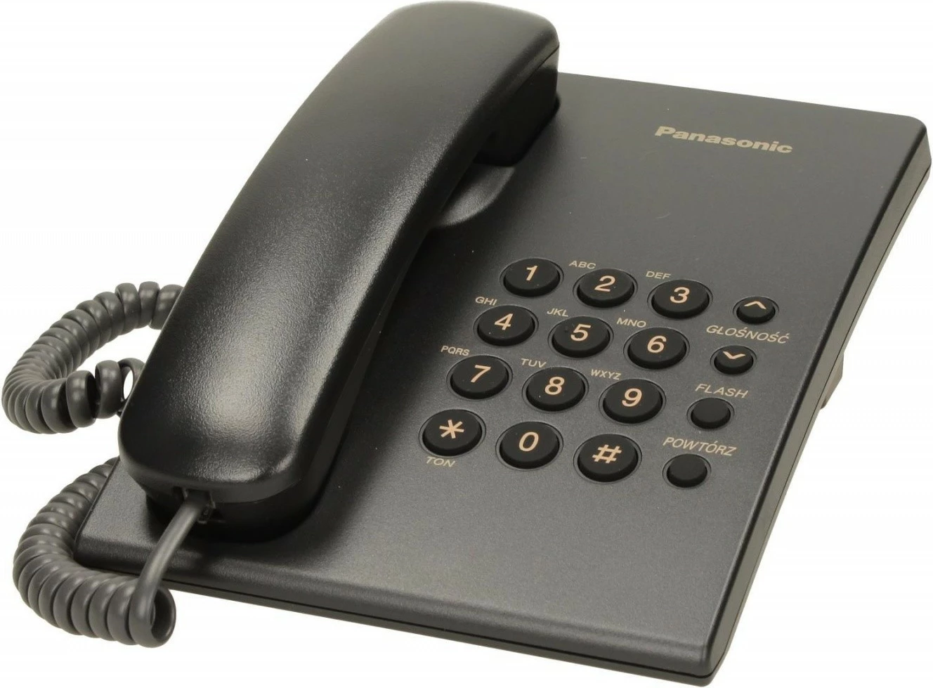 Telefon fiks Panasonic KX-TS500, me kabllo, i zi