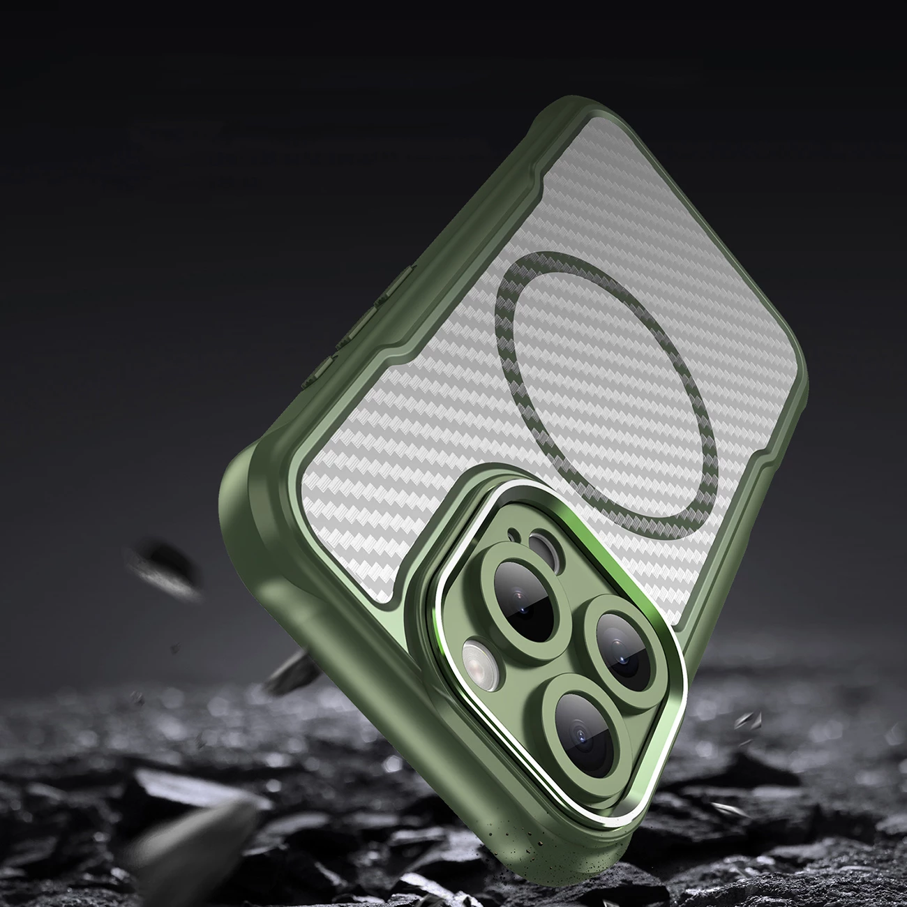 Mbështjellës silikoni Hurtel Leading Series MagSafe për iPhone 16 Pro Max, i gjelbër