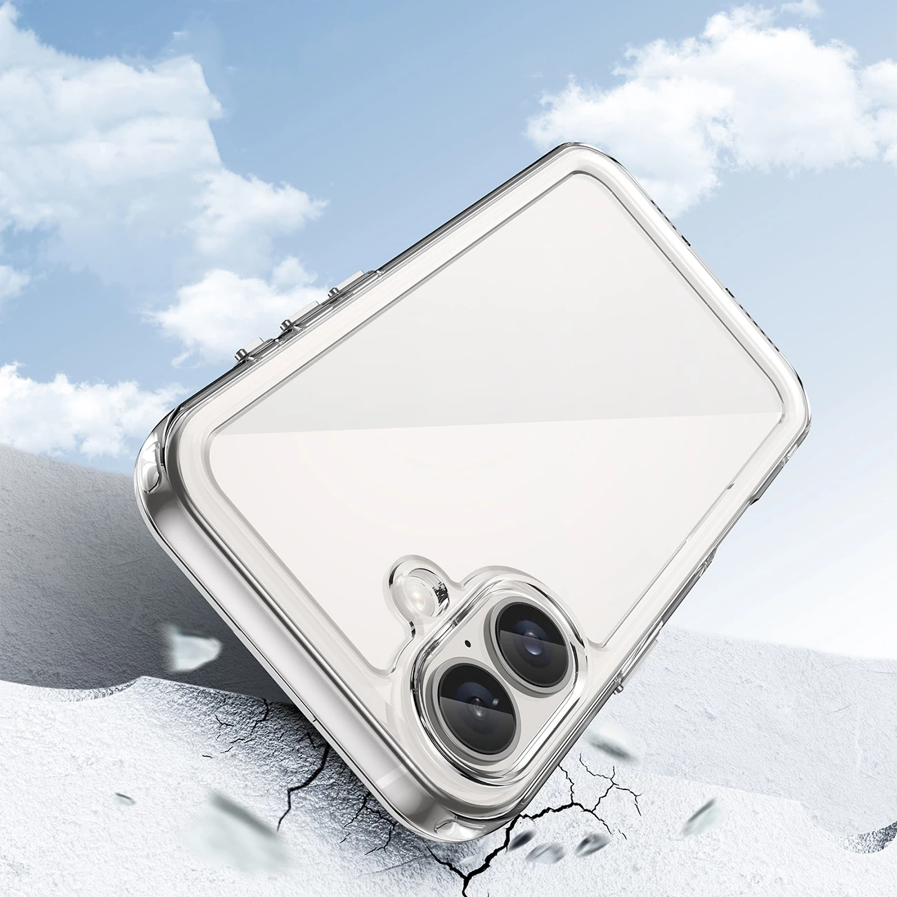 Mbështjellës Hurtel Outer Space Case për iPhone 16 Plus, transparent