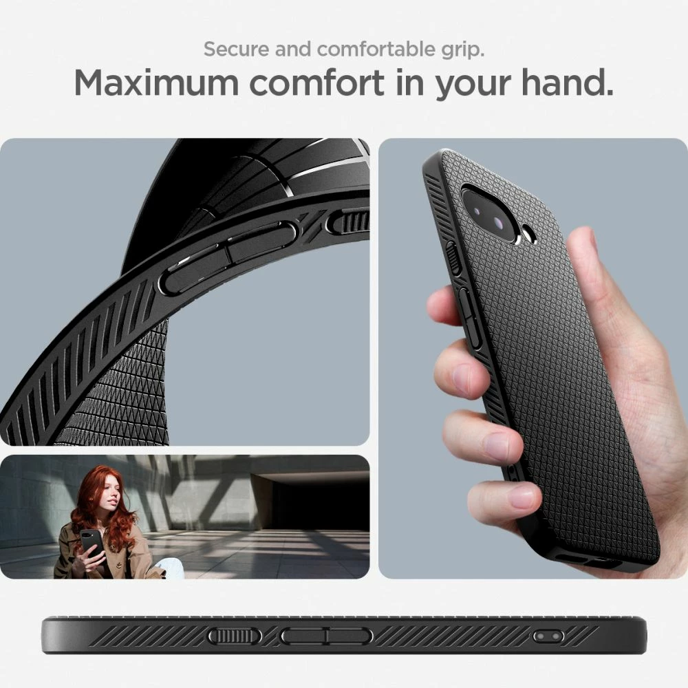 Mbështjellës Spigen Liquid Air për Google Pixel 9A, Matte Black