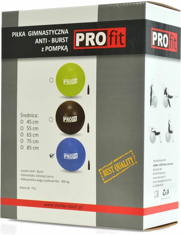 Top Fitnesi PROfit 65cm Blu për Stërvitje