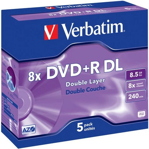 DVD+R DL Verbatim 43541, 8.5GB, 8x, 5 copë, Jewel Case