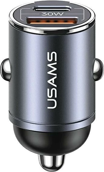 Karikues veture USAMS USA001368, 30W, 1xUSB + 1xUSB-C, Çelik