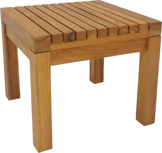 Tavolinë plazhi prej druri teak, ngjyrë natyrale, 35x35x30 cm