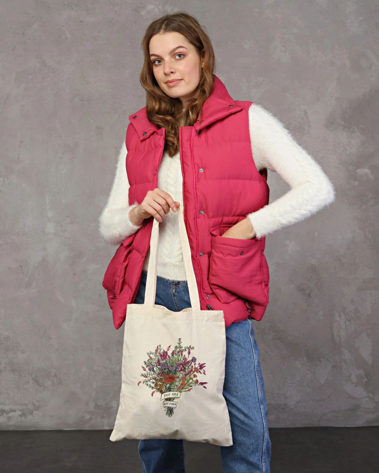 Çantë tote Zoozie Bags, krem, 35x40cm, 0481