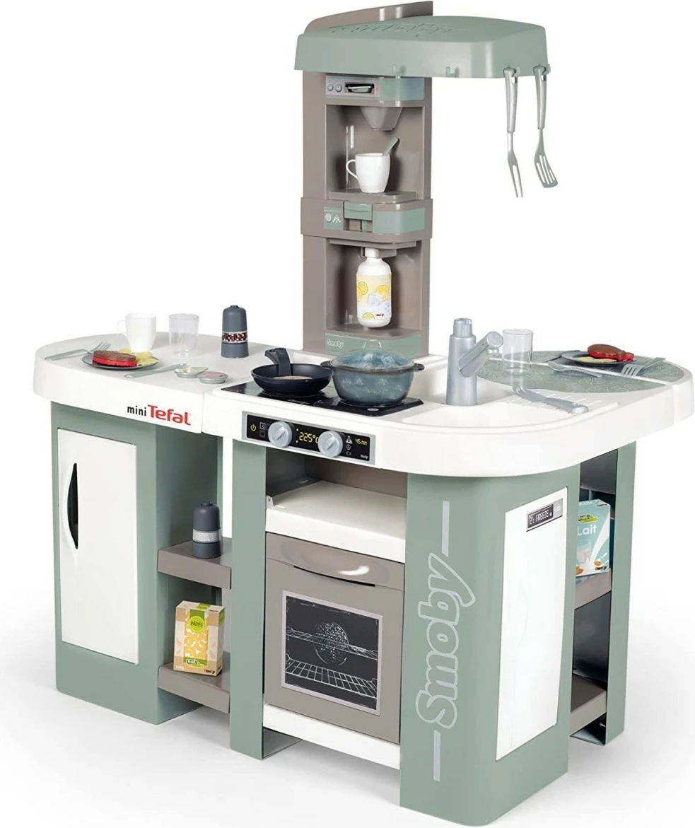 Kuzhinë lodër Smoby miniTefal Studio Bubble XL, 34 aksesorë, Gri/E gjelbër/E bardhë