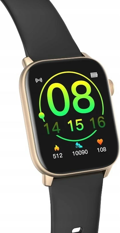Smartwatch oromed ORO SMART FIT 6, ekran 1.69", matje rrahje zemre dhe oksigjen, IP68, i zi me kornizë të artë