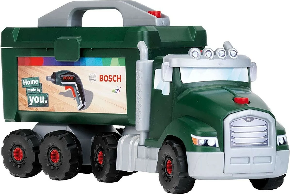 Kamion lodër Klein Bosch Turning Truck, plastikë, për djem, i gjelbër/zi/argjendtë