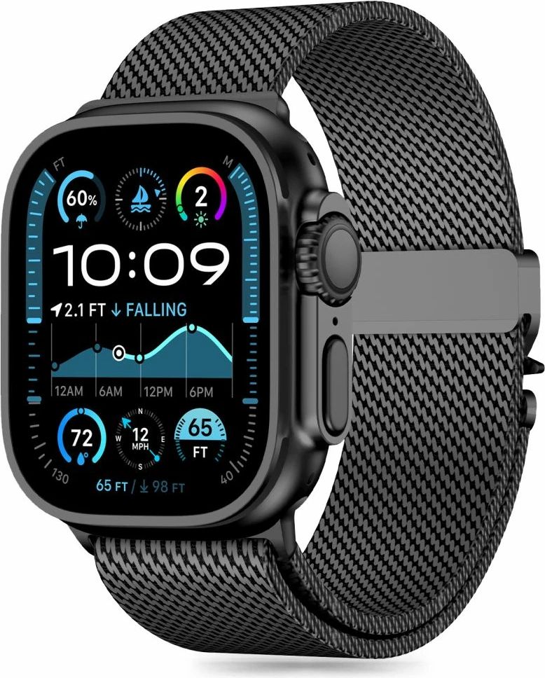 Rrip çeliku për Apple Watch Tech-Protect Milano, 44/45/46/49 mm, Zi