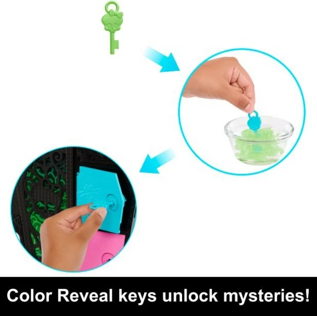 Kukull Monster High Mattel Ghoulia Yelps Skulltimate Secrets Neon Frights me kasafortë dhe aksesorë, shumëngjyrëshe