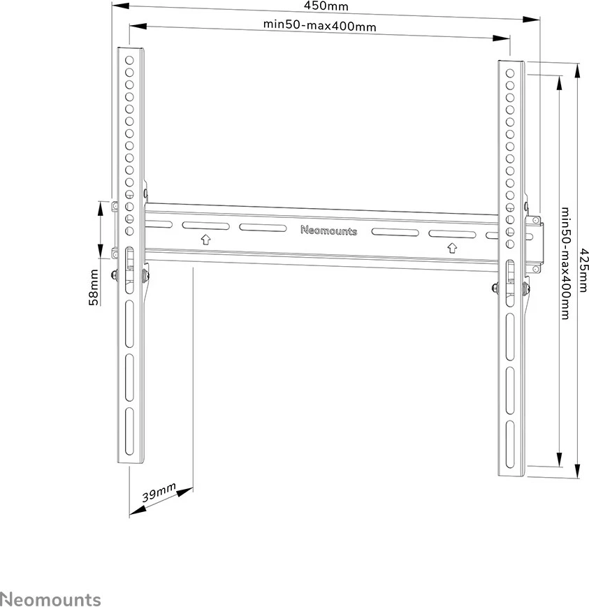 Fiksues muri Newstar WL30-350BL14 për ekrane 32-65", i zi