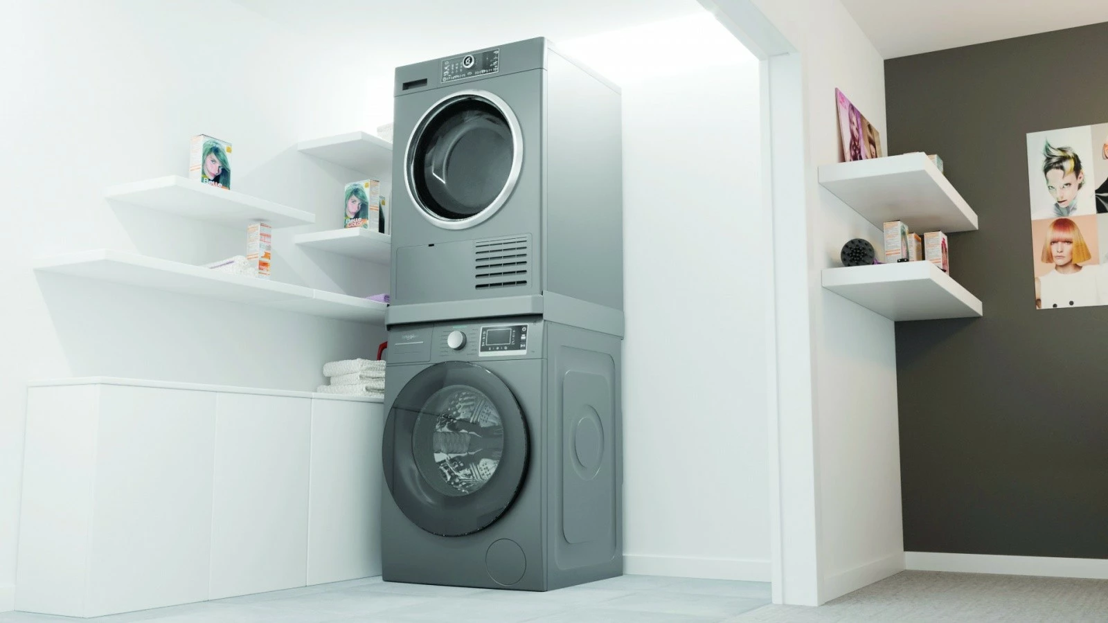 Lidhës lavatriqe-tharëse Whirlpool SKS101S, argjend