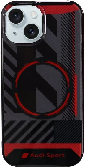 Mbështjellës Audi IML Sport MagSafe për iPhone 15/14 Plus 6.7", i zi