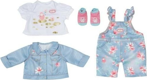 Set rrobash për kukull Baby Annabell, Zapf, Deluxe Jeans Outfit, Blu