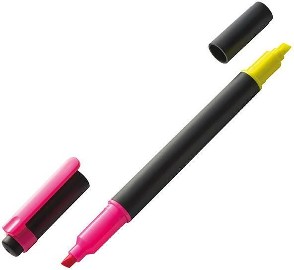 Markerë MACMA dyngjyrësh, H14xØ1cm, verdhë - fuchsia