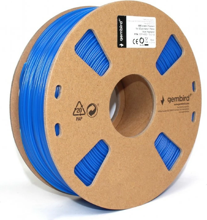 Filament 3D printeri Gembird 3DP-ABS1.75-01-B, ABS, 1.75 mm, 1 kg, kaltër
