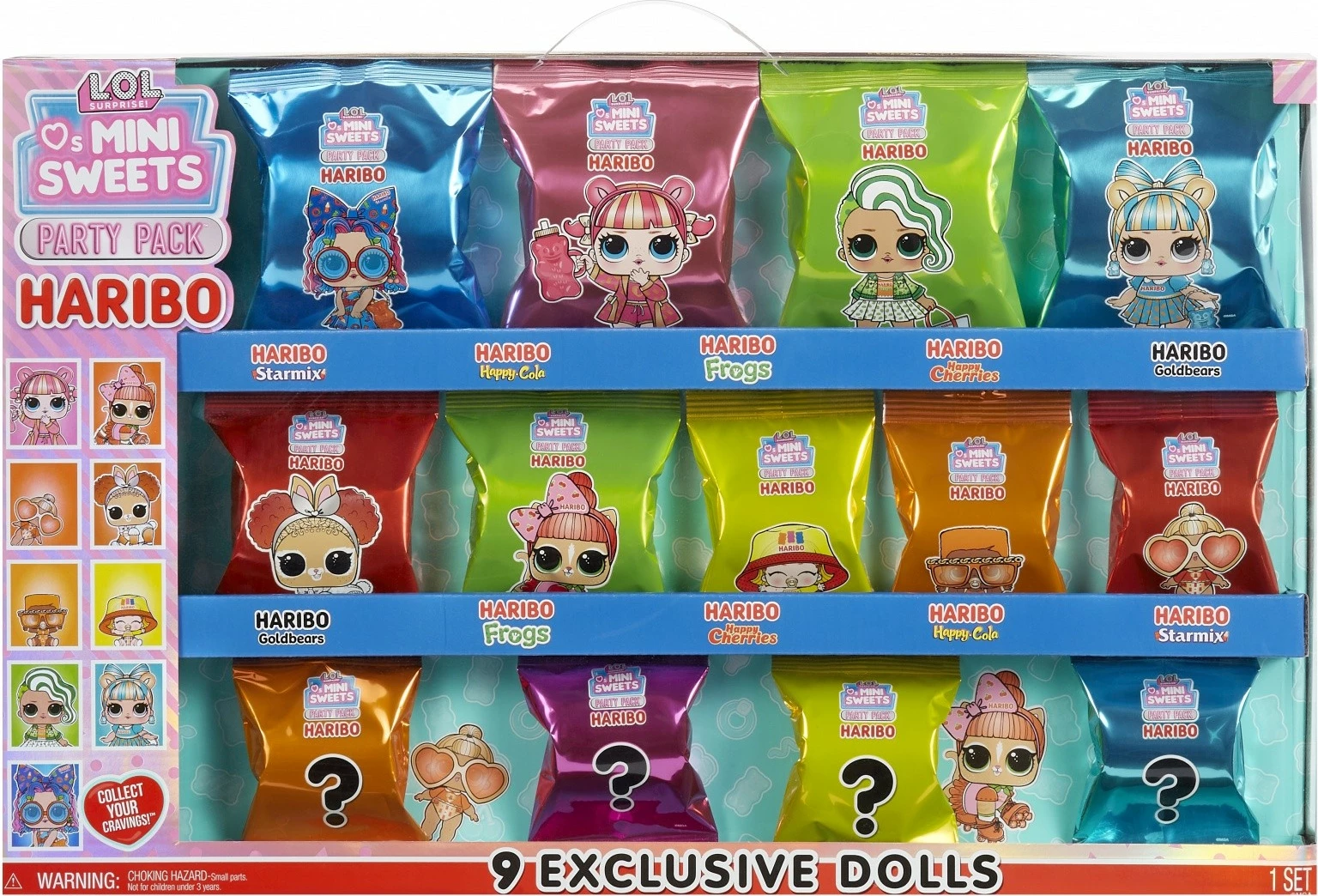 Set lodrash LOL Surprise Loves Mini Sweets X HARIBO Party Set, 9 kukulla ekskluzive