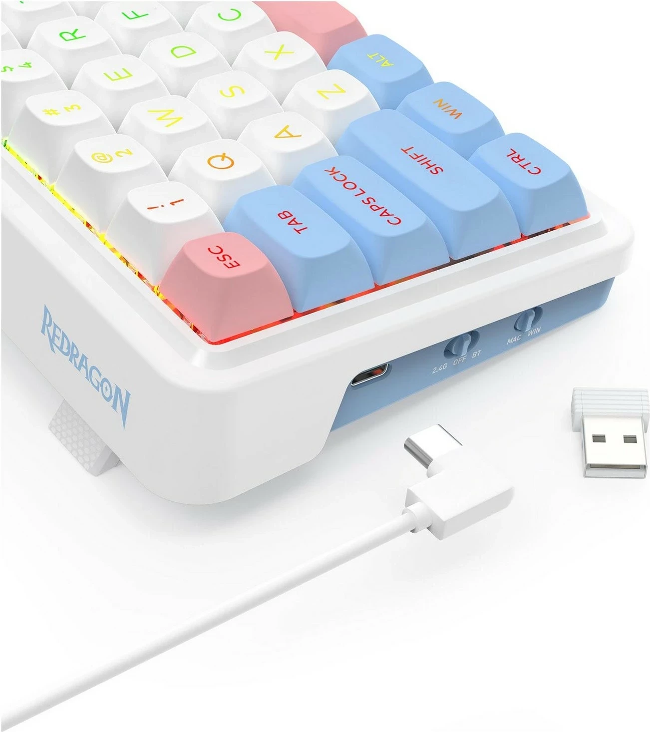Tastierë Redragon K709WBP-RGB-PRO, mekanike, RGB, e bardhë