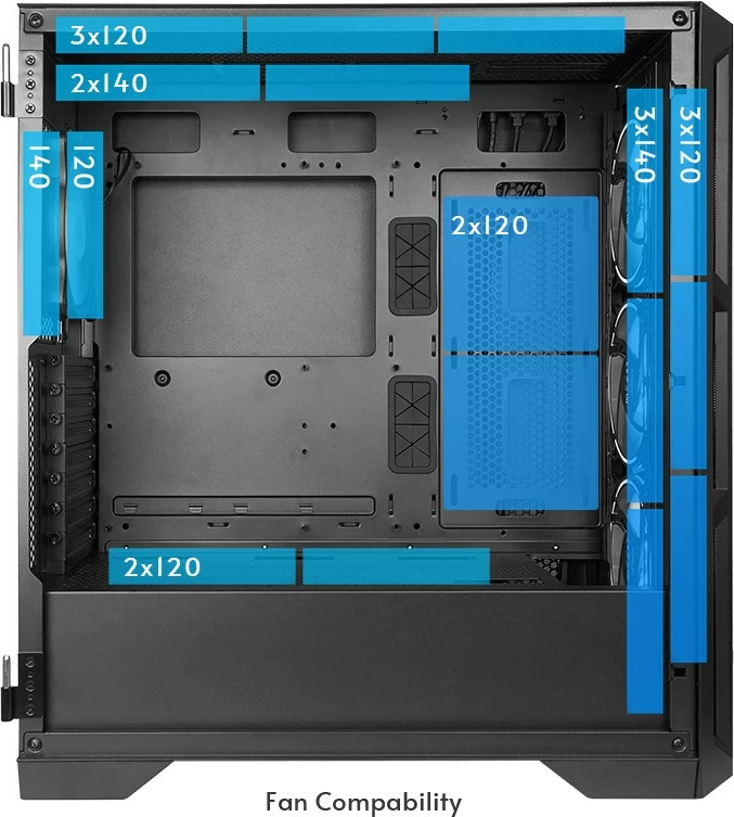 Kasë Chieftec APEX Lumo GA-01B-L-OP, Midi Tower, 4x140mm ARGB, E-ATX, e zezë