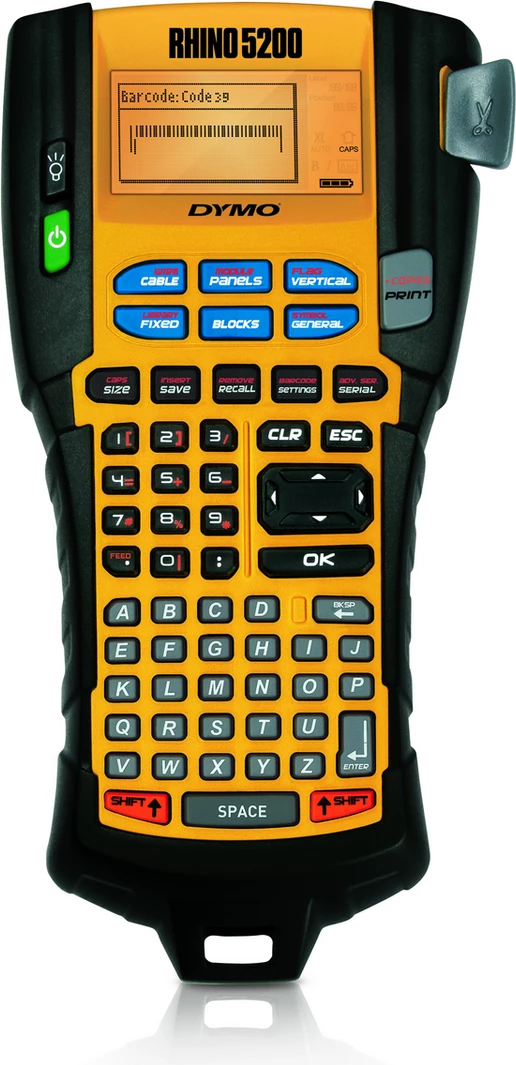Etiketues, Dymo Rhino 5200 S0841480, portativ me tastierë dhe ekran LCD, Black/Yellow