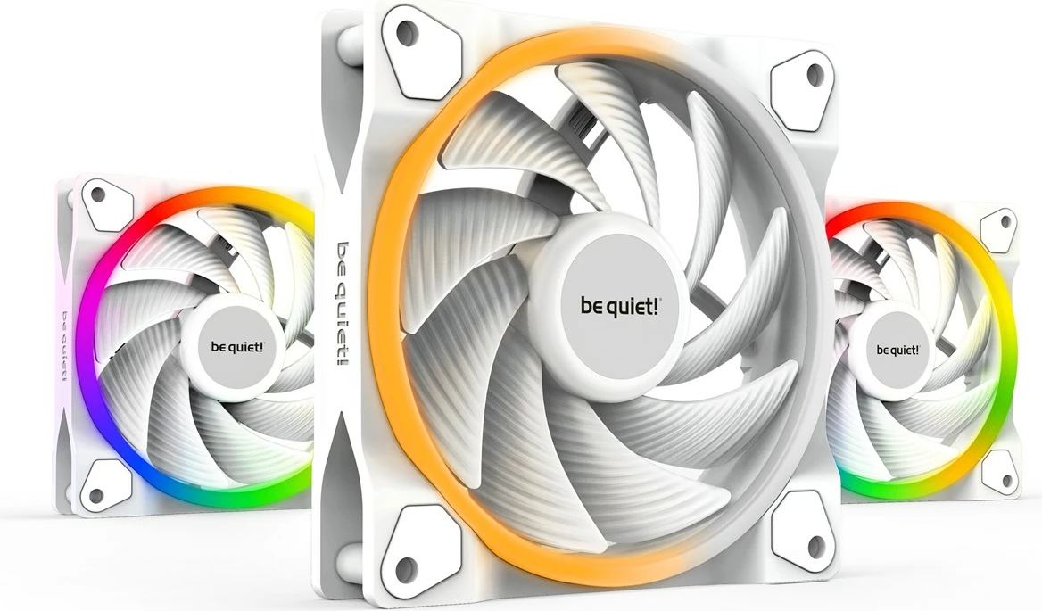 Kasë fan BE QUIET! Light Wings White BL101, 120mm, 3 copë, RGB, Bardhë