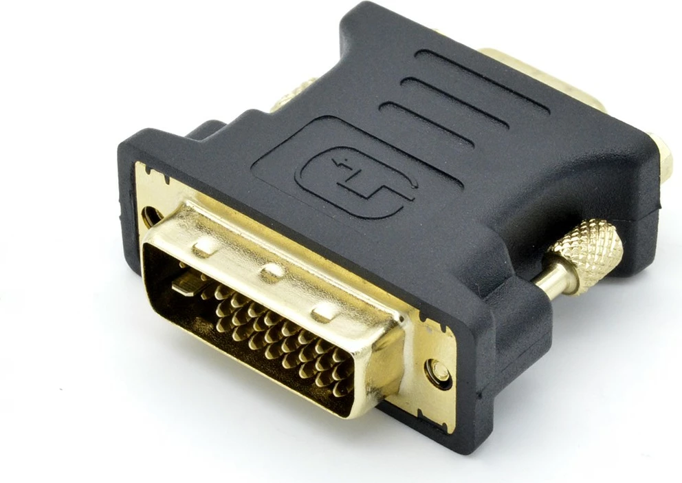 Adapter DVI M në VGA F TB, 24+5/15 pin, i veshur me ar, i zi