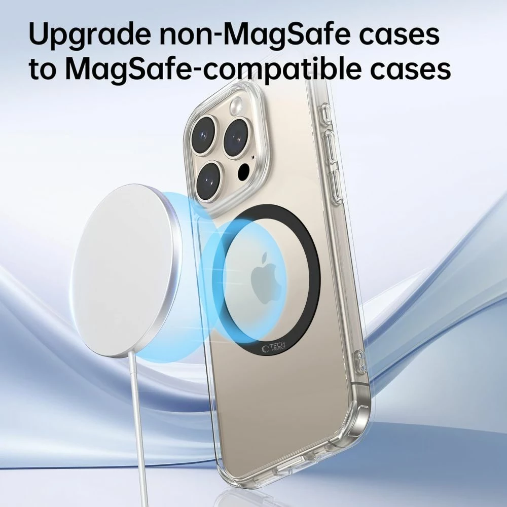 Set unazash MagSafe Tech-Protect MMP-110 2in1 për mbështjellës celulari, e zezë, 2 copë