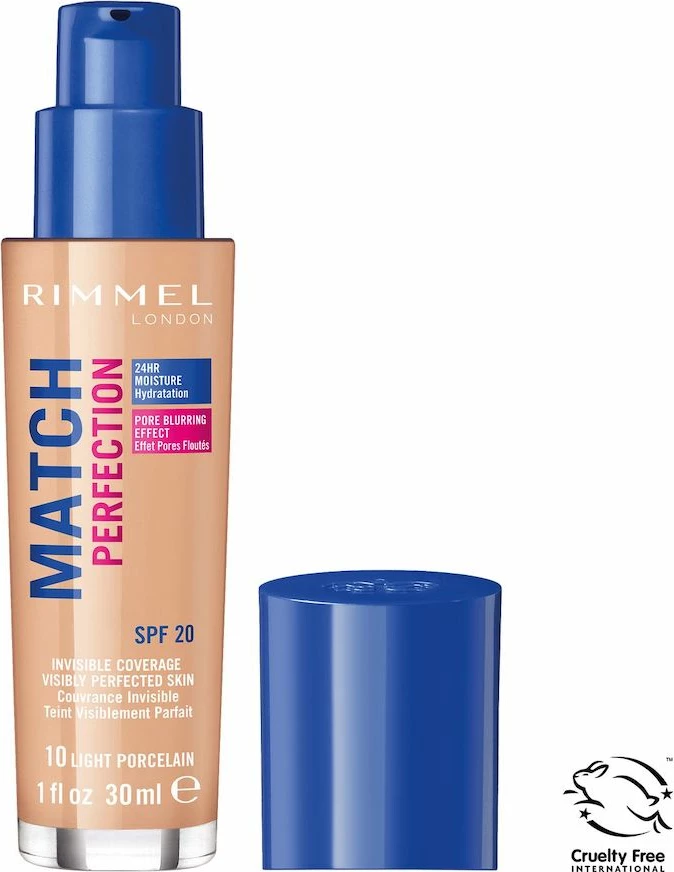 Fondatinë Rimmel Match Perfection 010 Light Porcelain SPF20 30ml