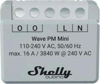 Smart switch Shelly Qubino Wave PM Mini, Wireless, 25 dBmW, 868.4 MHz, Gri