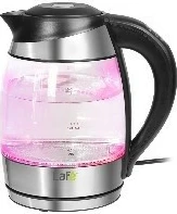 Çajnik elektrik me rregullim temperature, Lafe CEG005, 1.8 L, 2200 W, xhami, i zi/inox/transparente