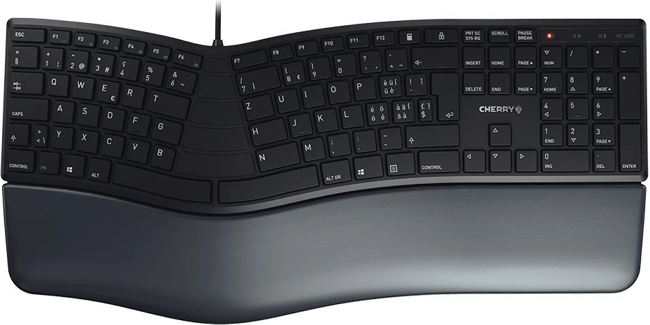Tastierë Cherry KC 4500, Full-size (100%), Wired, USB, Membrane, Black