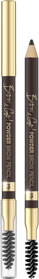 Laps për vetulla Eveline Cosmetics Brow & Go! Powder Eyebrow Pencil 03 për femra, 1 copë
