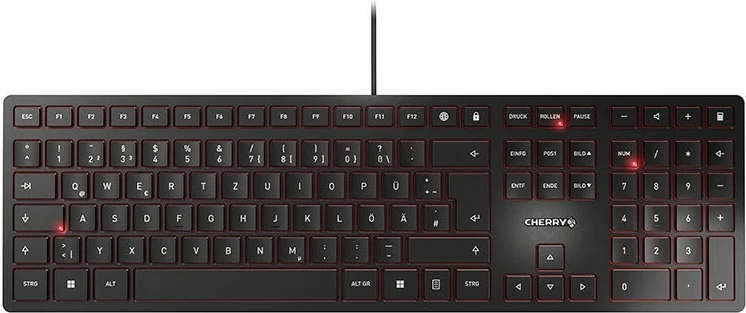 Tastierë Cherry KC 6000 Slim, Full-size (100%), USB, QWERTZ, E zezë