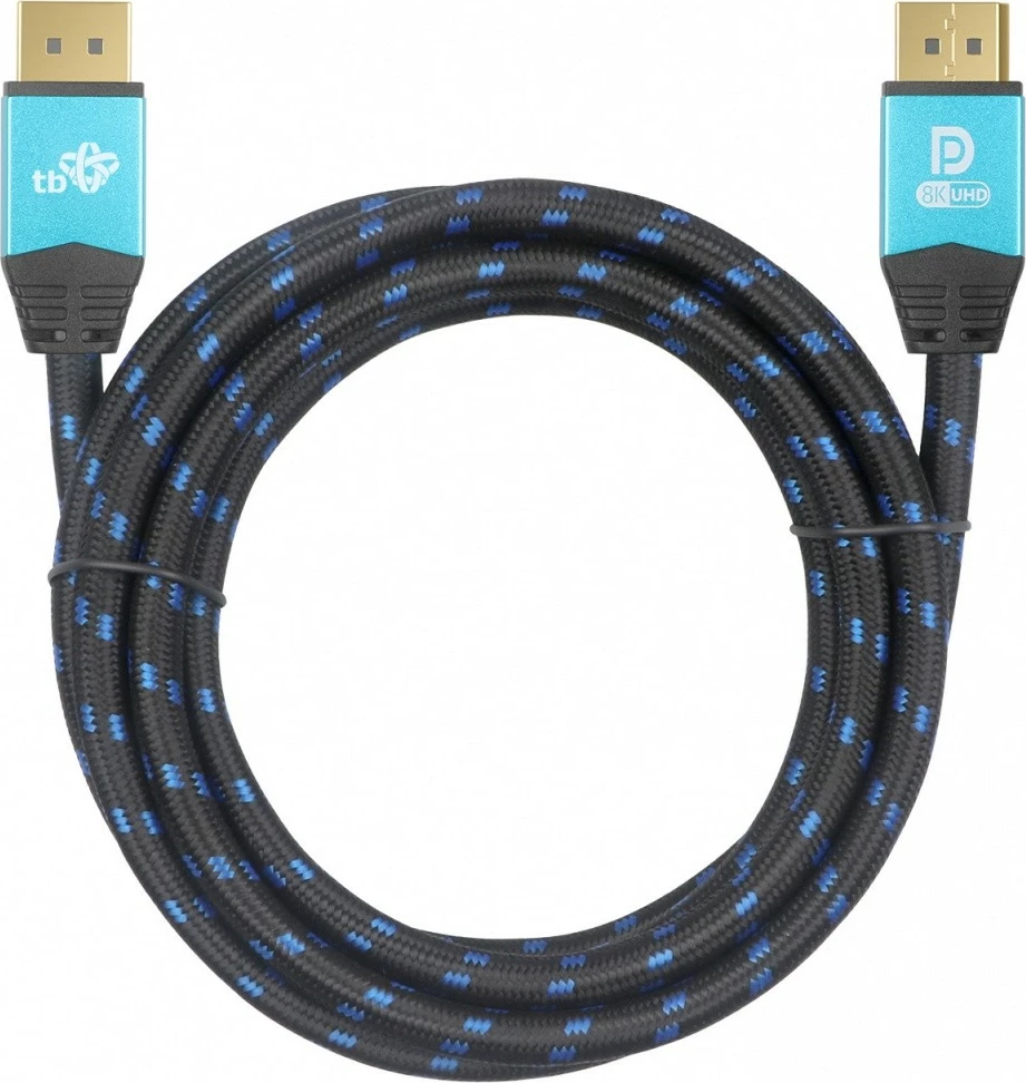 Kabllo DisplayPort TB 2.1, 2m, Blu, për gaming