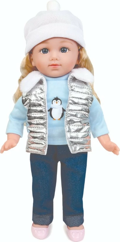 Kukull funksionale, Natalia, 185663, 36 cm, flet dhe këndon në polonisht, me bateri AG13 x3, jelek argjendtë