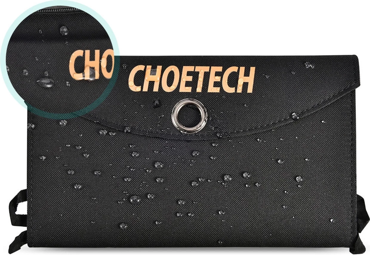 Karikues diellor i palosshëm Choetech SC001, 19W, 2x USB-A, i zi