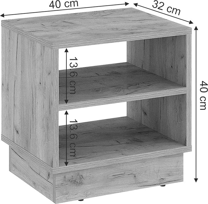 Komodinë nate Mason melaminë ngjyrë lisi 40x32x40cm