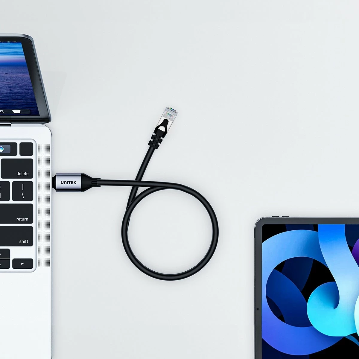 Kabëll Ethernet Unitek, RJ-45 LAN, patchcord cat.8, 2m, zi-gri