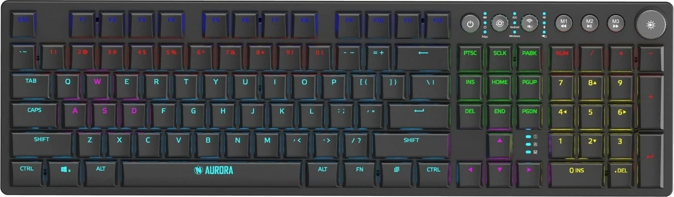 Tastierë mekanike gaming iBOX Aurora K-6, LED, me kabllo/pa kabllo, e zezë