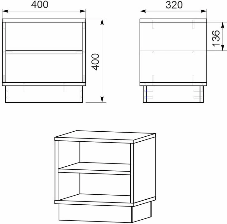 Komodinë Mason e bardhë 40x32x40cm