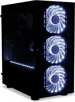 Kasë gaming iBOX PASSION V4, Midi Tower, Micro ATX, e zezë, me xham të temperuar, RGB